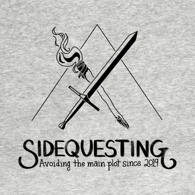 Sidequesting Logo, front and back - Black by Sidequesting